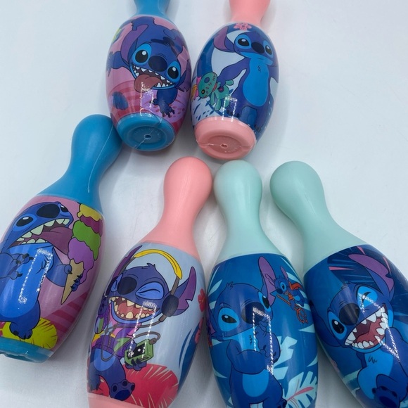 Lilo & Stitch Bowling Set 6 Pins No Ball Plastic Outdoor Or Indoor - Picture 2 of 4